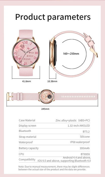 New Original Ultra Thin Women SmartWatch 1.32"AMOLED Display HD 466*466 Always Show Time Call Reminder for Women Smartwatch gift