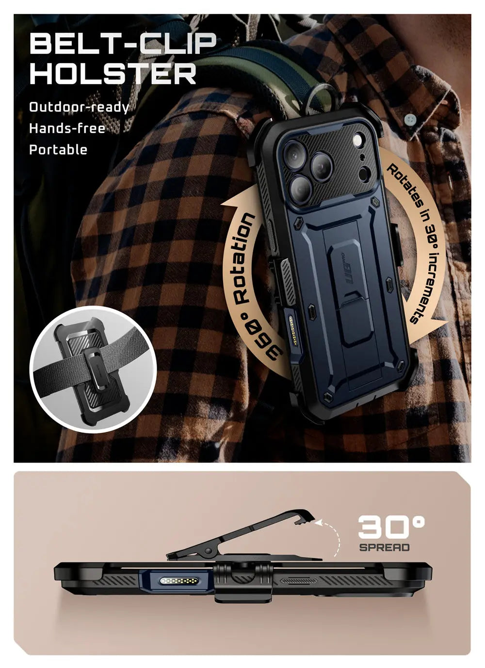SUPCASE For iPhone 17 Pro Max Case 6.9" (2025) UB Pro Full-Body Heavy Duty Rugged Phone Case with Built-in Screen Protector