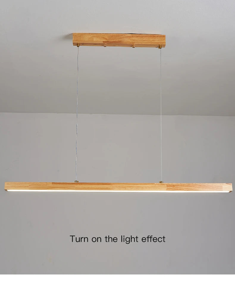 Modern Hanging Chandelier For Dining Room Kitchen Shop Long Table Wooden Chandelier Pendent Lamp Minimalist Design Led Lighting