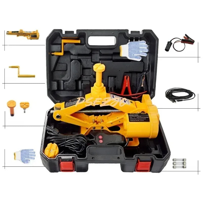 Car Jack 2T/3T12V DC Lifting Tire and Wheel Repair and Replacement Kit SUV Van and Emergency Equipment