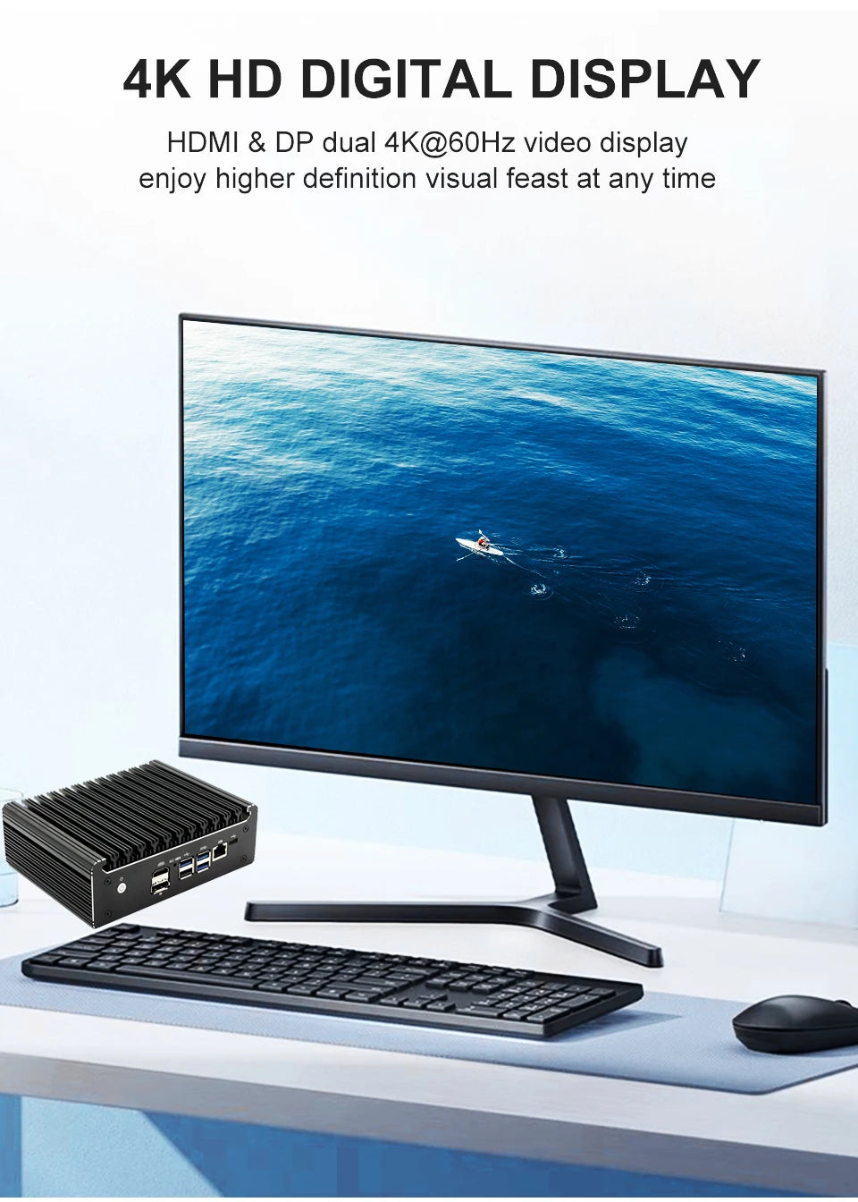 Intel Pentium Gold 8505 Soft Router 6 Lans I226-V 2.5G Fanless Mini PC COM HD DP USB Type-C DDR5 SATA PfSense Firewall Appliance