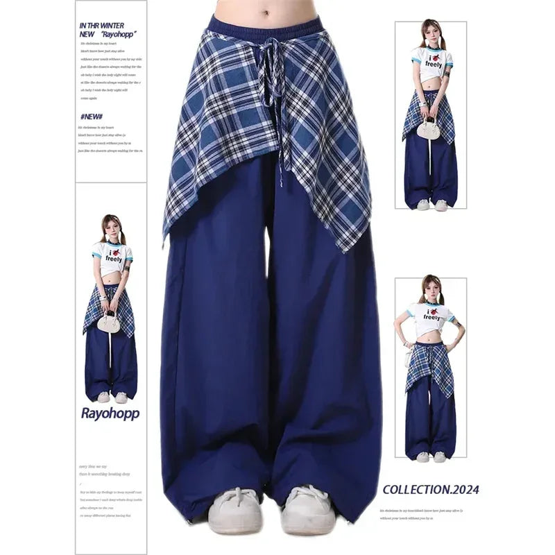 2025 Harajuku Fashion Hip-pop Sweatpants Women Y2K Gothic Sweet Long Wide Leg Pants Korea Chic High Waist Loose Dance Trousers