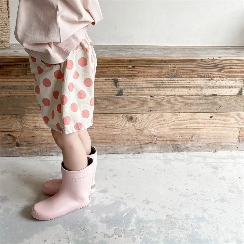 deer jonmi 2022 Summer Baby Girls Polka Dots Shorts Korean Style Children Cotton Trousers Toddlers Kids Casual Shorts