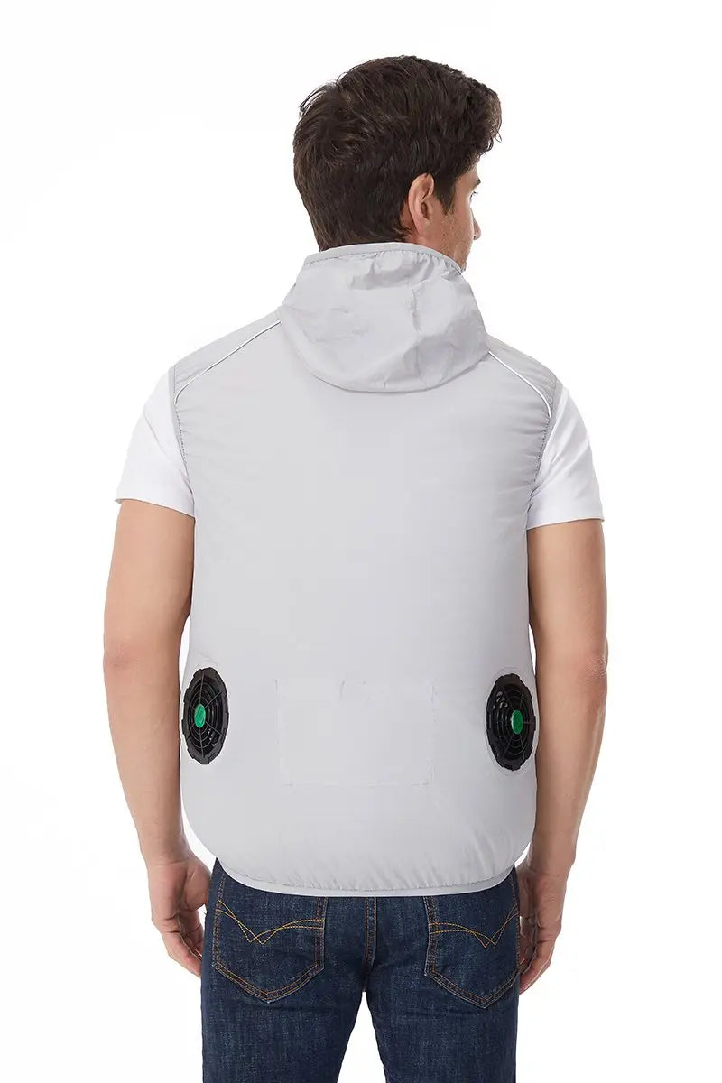 Summer Cooling Vest For Couples Breathable Fan Air Conditioner Jacket Sleeveless Heat Resistant Outdoor Workwear