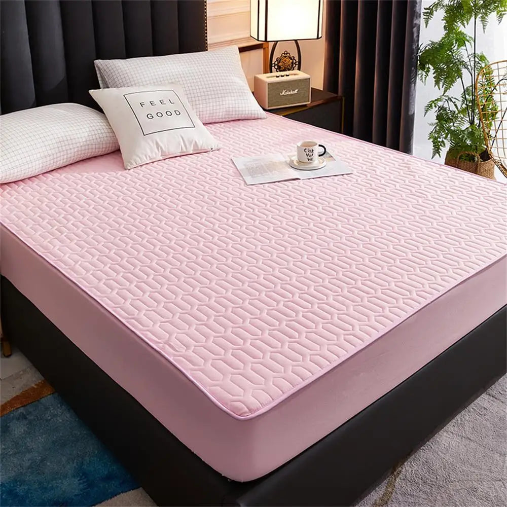 Waterproof Thicken Mattress Pad Protector Skin-Friendly Durable Fitted Sheet Bed Cover Latex Mat Cover 120x200 150x200 180x200