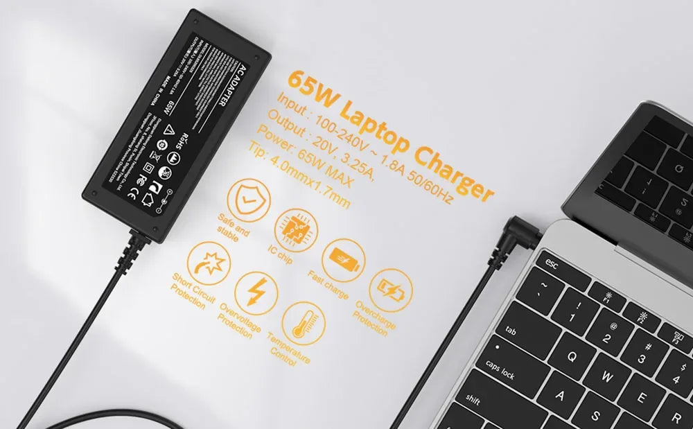 65W Laptop Charger for Lenovo Flex 5 4 6 11 14 15 Ideapad 3 5 110   130s 310 320 330 330s 510 520 530s 710s Adapte Power Supply