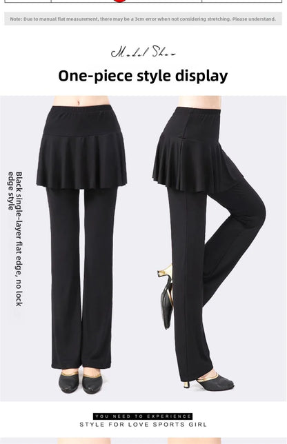 Qui Dry Dance Pants Women's High Waist Long Trousers Skirt Sports Fitn Square Dance orm Breathable Comfortable Fabric