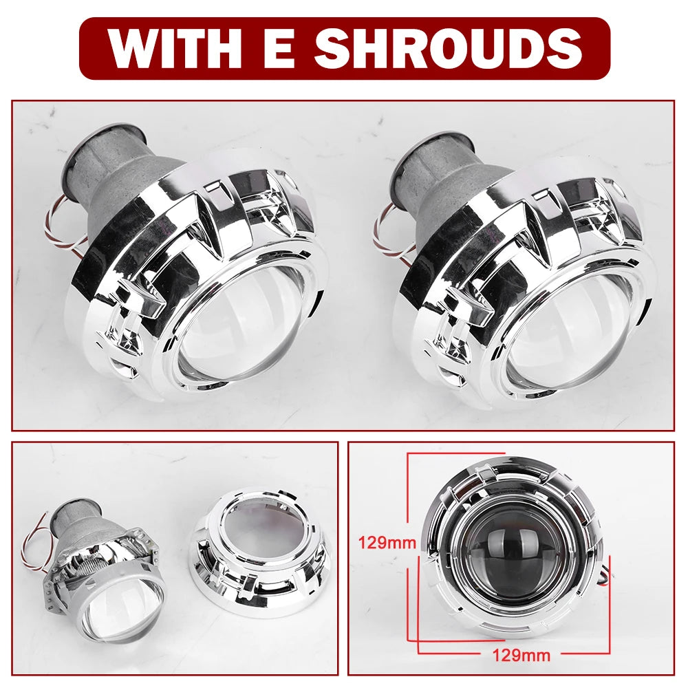 3 inch Projector Lens H7 For Hella 3R Headlights Retrofit Kit Single Xenon Moto Low Beam Auto Lamp H7 D2S D2H LED HID Car Light