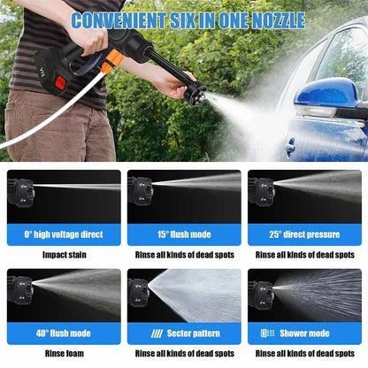 95Bar Cordless Electric High Pressure Washer 800W 6-IN-1 Car Washing Garden Water Gun for Makita 21V Battery Spray Gun