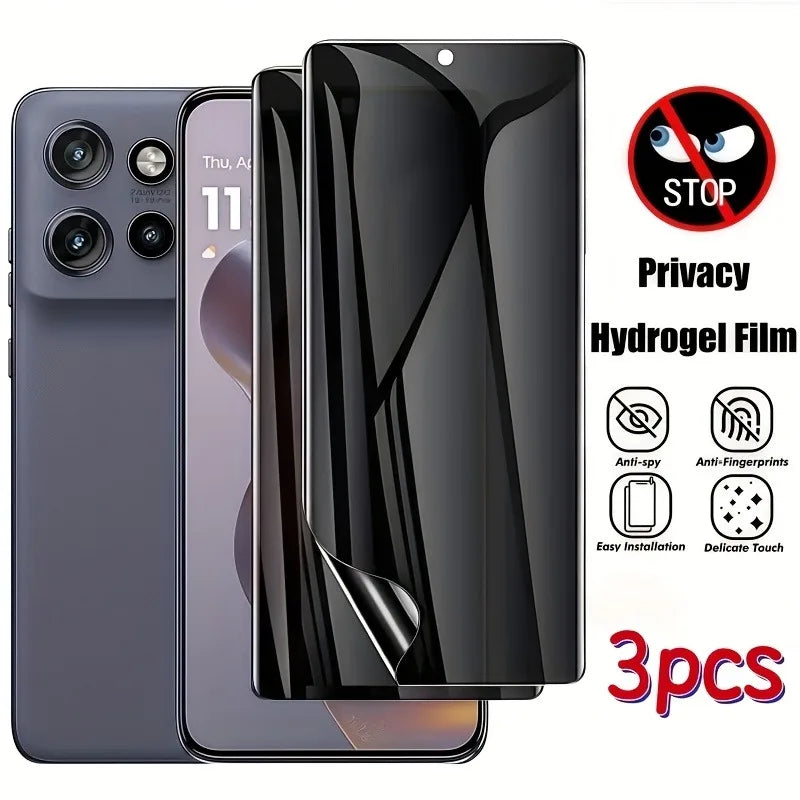 3Pcs Privacy Hydrogel Film For Motorola Edge 70 60 Fusion Pro Neo Privacy Screen Protector