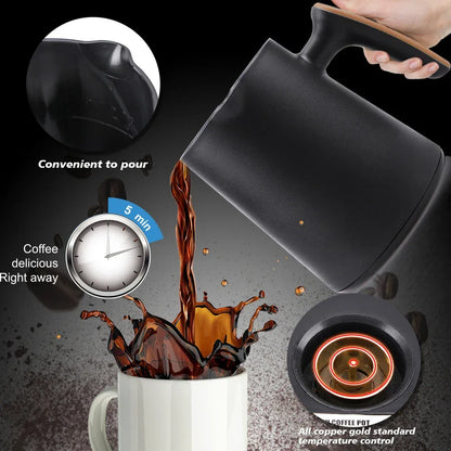 SOKANY Electric Turkish Coffee Maker Machine with 250ml/1 Cup Coffee Pot Single Serve Espresso Maker 600W Heating Coffee