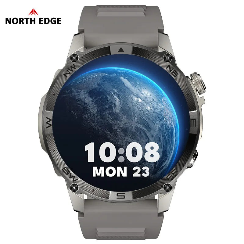 NORTH EDGE NEW GPS Smart Watch 1.43'' HD AMOLED Display Built-in GPS Altitude Barometer Compass Bluetooth Phone Call Smartwatch