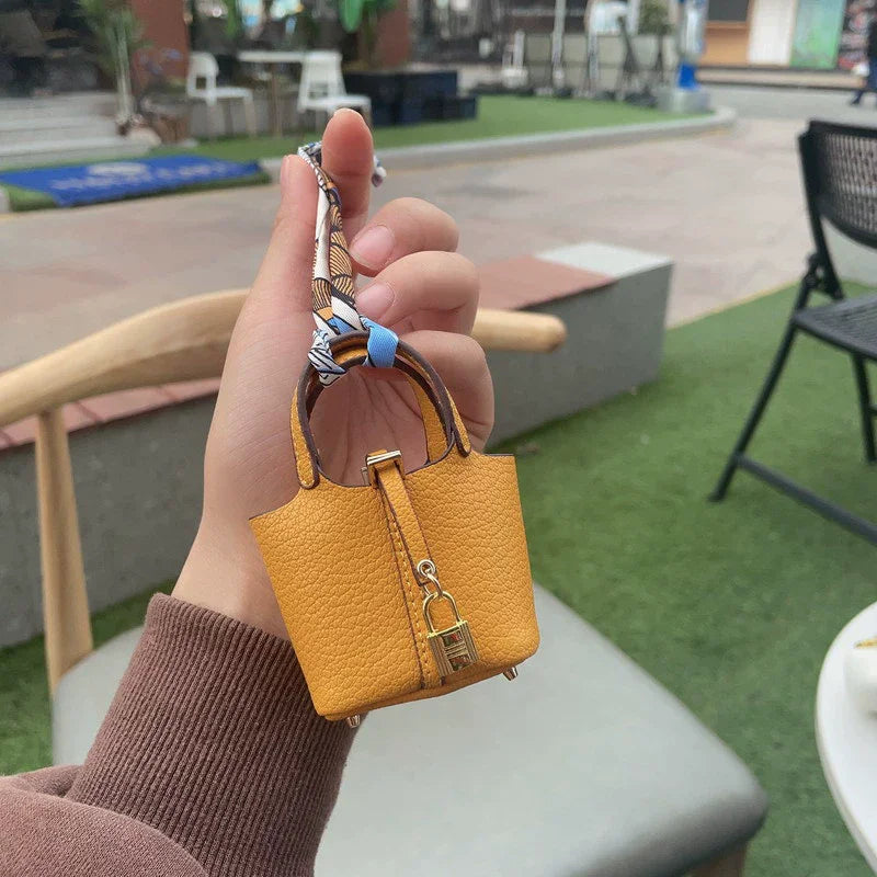 2024 New style Mini House Small Bag Handheld Portable Hand Rope Bluetooth Earphone Bag Zero Wallet Multi functional Small Bag