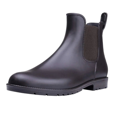 Evshine Fashion Short Rain Shoes For Women New Lady Chelsea Boots Outdoor Anti-slip Waterproof Rain Boots Sodt Rubber Ankle Boot