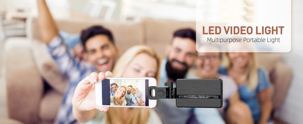 LED Selfie Light Phone Fill Light 120 LED 3000mAh Rechargeable Portable Video Light for Tiktok Vlog Video Conference Selfie