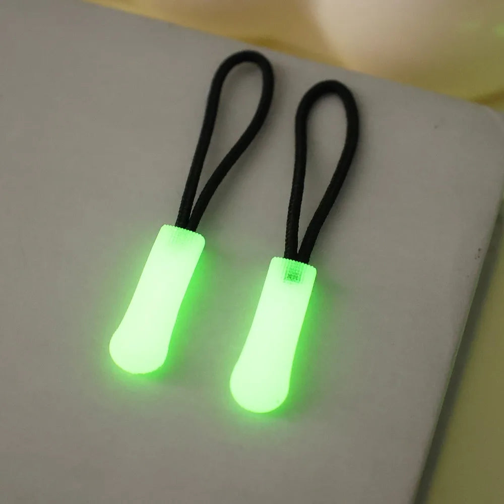 30-3pcs Luminous Zipper Pull Rope Glow in The Dark Zipper Head Anti-lost Backpack Clothes Jackets Slider DIY Repair Sewing Tool