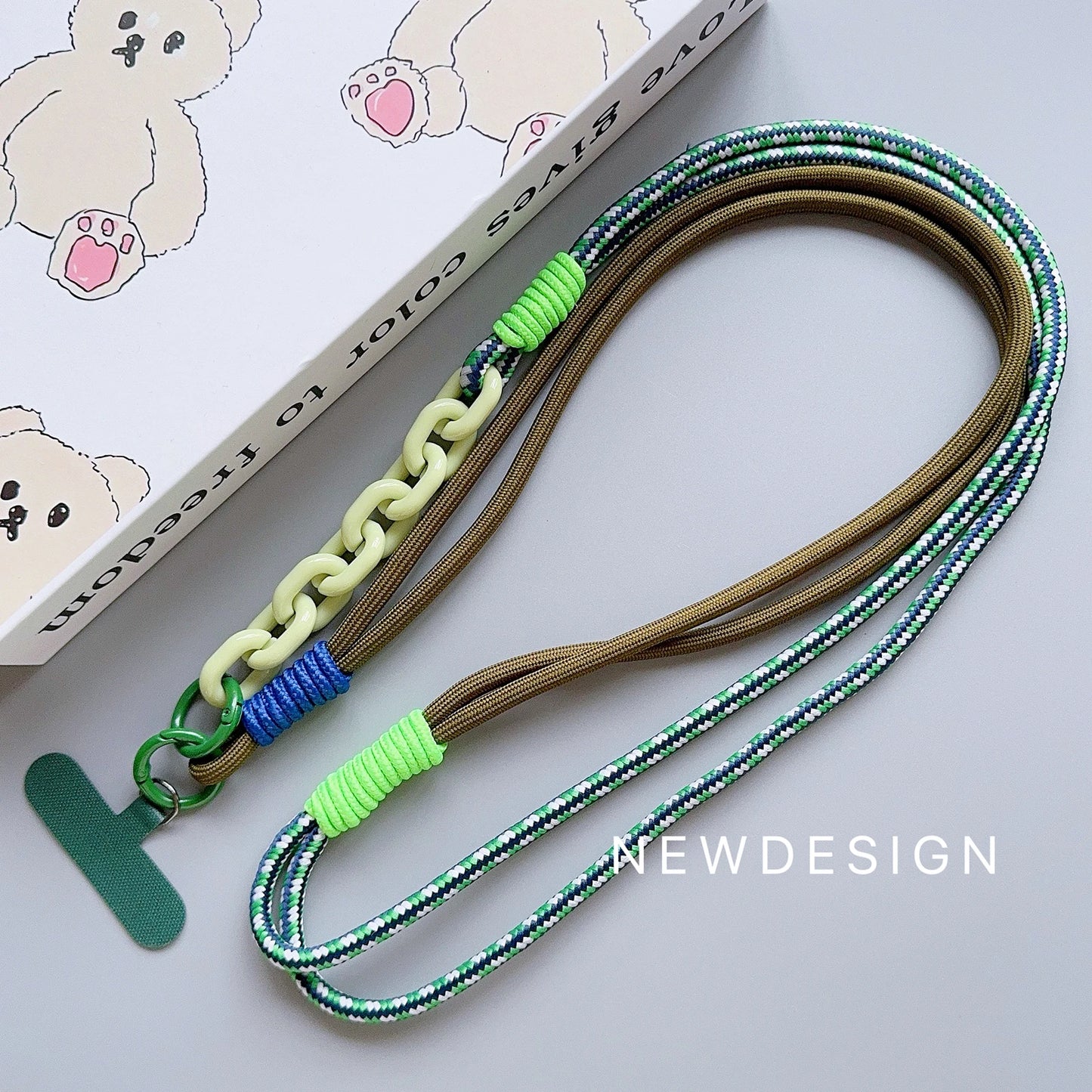 New Fashion Trend Diagonal Long Rope Mobile Phone Universal Lanyard Shoulder Strap Lanyard Neck Multi-Functional Anti-Loss Rope