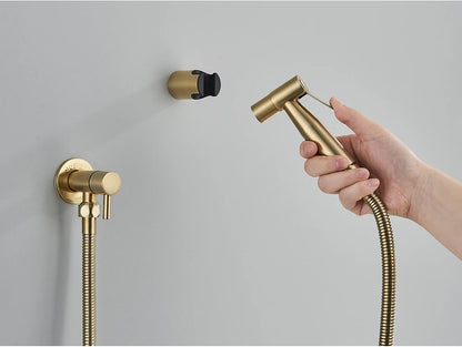 Brushed Gold Handheld Toilet Bidet Sprayer Stainless Steel Bidet Shower Hygienic Shower Wall Toilet Bidet Sprayer Cold Water
