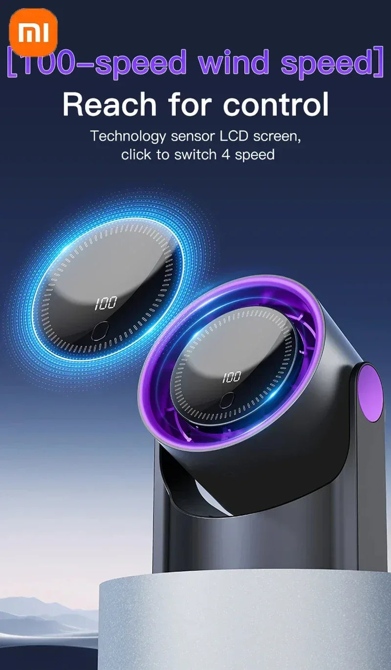 Xiaomi Smart Electric Fan 100 Level Bladeless Fan Portable Small Usb Charge Silent Desktop High-speed Circulating Cooling Fan
