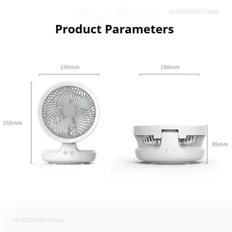 Edon Air Circulation Fan Wireless Suspended USB Rechargeable Night Light Touch Control 4 Wind Speed Folding Electric Fan Home