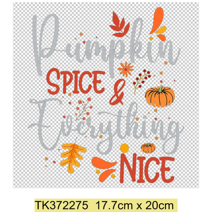 Retro Printing Thanksgiving Iron on Transfers Patches Pumpkin Autumn Heat Transfer Stickers for Clothes Heat Transfers Patches