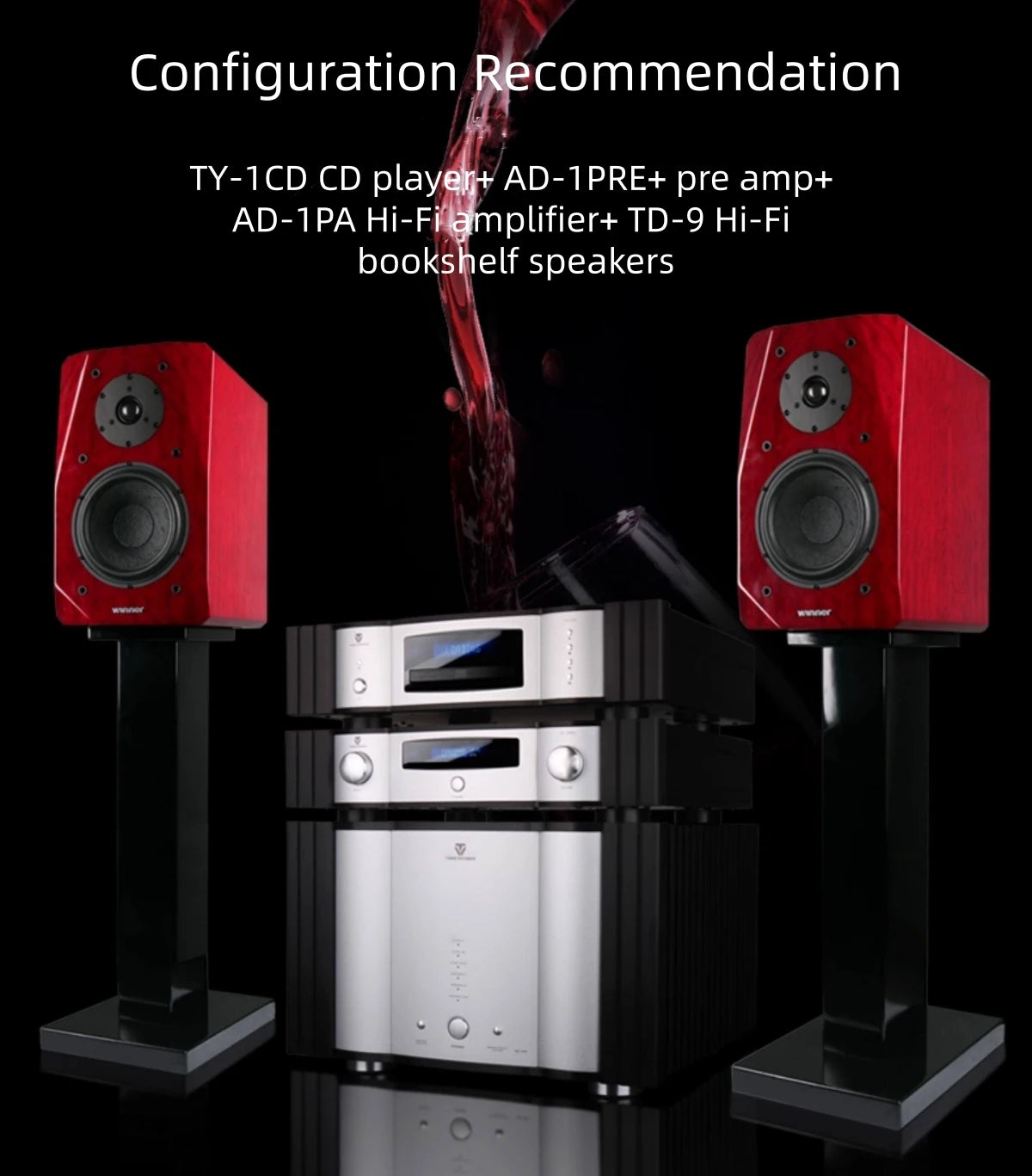 Winner TD-9 Passive Bookshelf Speakers with Wooden Cabinet, 2.0 Hi-Fi Audiophile Stereo System for Home Audio