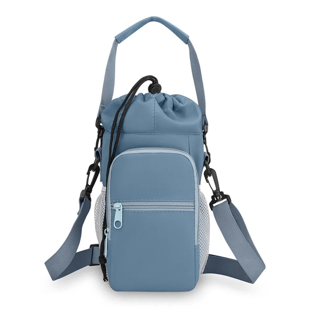 Universal Portable Water Bottle Bag Waterproof with Phone Pocket Insulated Cup Protective Cover Adjustable Strap Creative