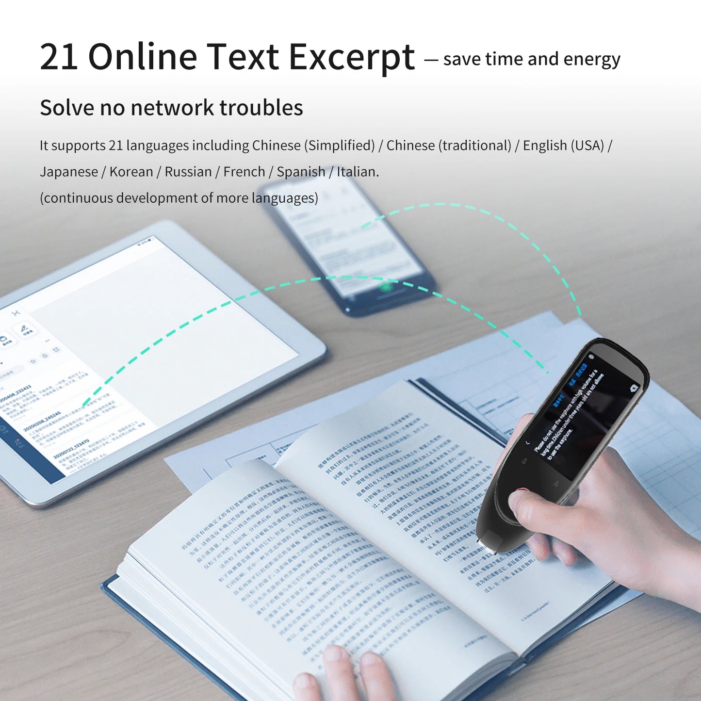 Dictionary Translation Scanner Reading Translator Device Multilingual Scanner Noise Reduction Recording Pen Support 112Languages