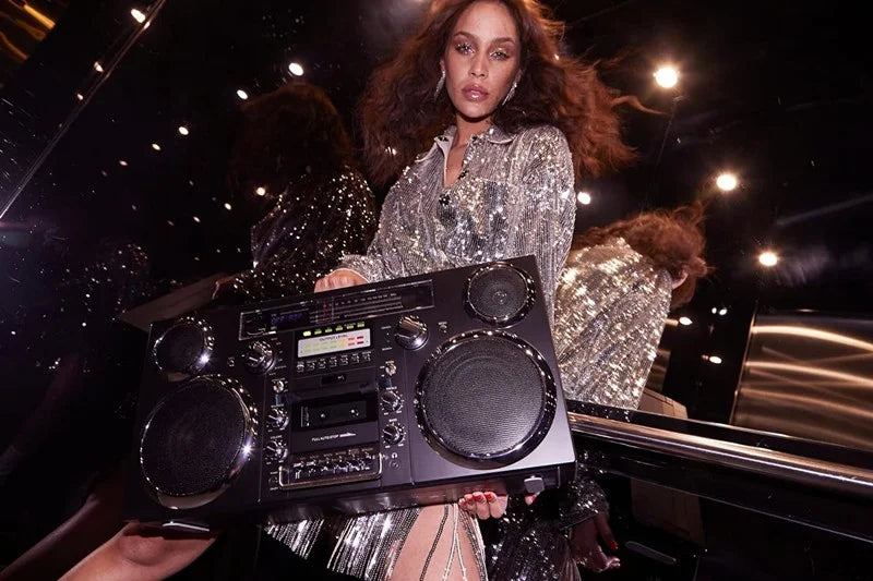 GPO Brooklyn Retro Boombox | Cassette Player, CD Player, Bluetooth Speaker, FM Radio, Portable Stereo System