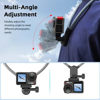 Neck Mount For DJI Osmo Action 5 Pro 4/Gopro 13/Insta360 Ace Pro/2,First Person View Riding Running Vlog Recording Accessories