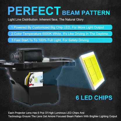 2PCS 3 Inch Bi LED Projector Headlights Lenses for Hella LED Lights Projector 130W 60000LM Diode Headlamp Car Accessories