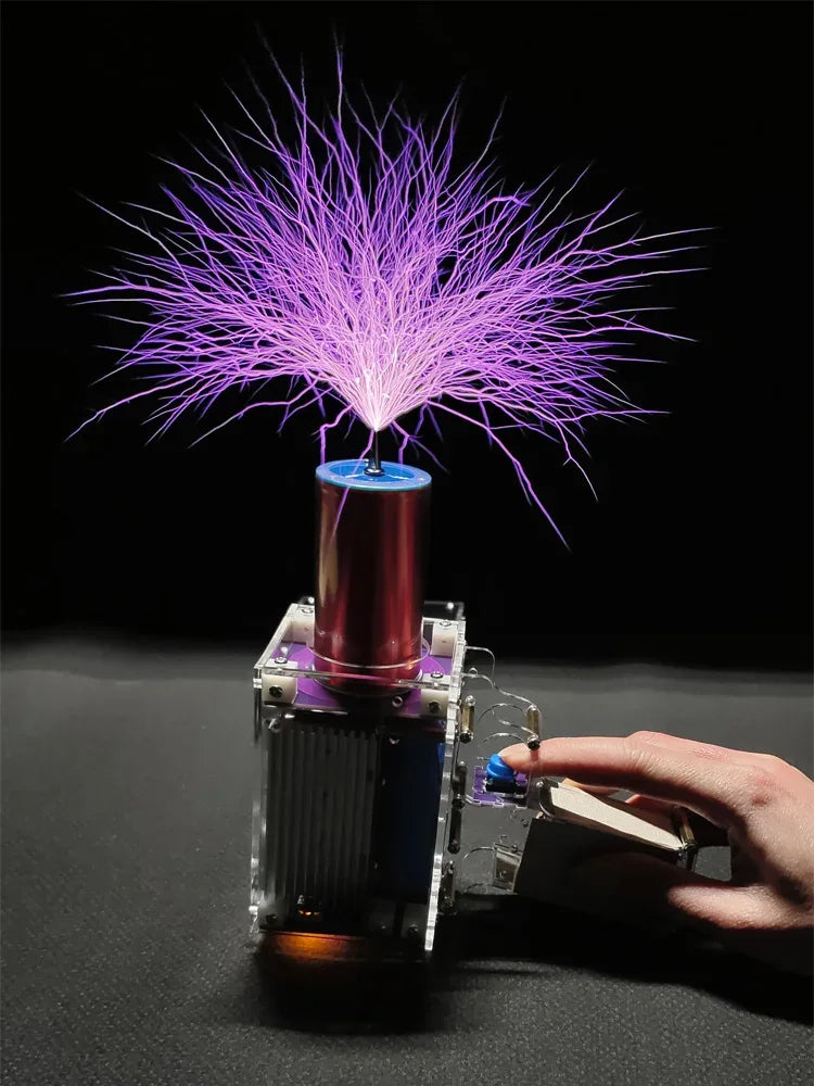 Third Generation Plus Official Enhanced Version 80W 6A Tesla Coil Gun Handheld Magnetic Energy Generator with Power Adapter