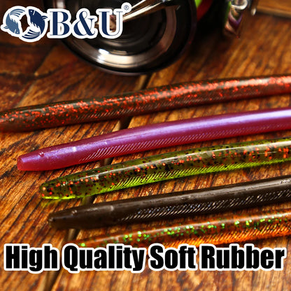 B&U 150mm 4.4g 6pcs Fishing Soft Lures Artificial Worm Baits Silicone Fishing Lures crankbait Fishing Tackle