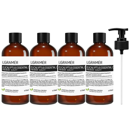 Natural Eucalyptus Essential Oil,Diffuser Friendly for Air Purify,Massage & Aromatherapy for Shower,Diffuser, Massage, with Pump
