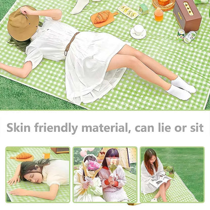 Foldable & Portable Picnic Blanket Thickened Waterproof Beach Blanket Lightweight Camping Tent Grassland Mat For Parties Travels