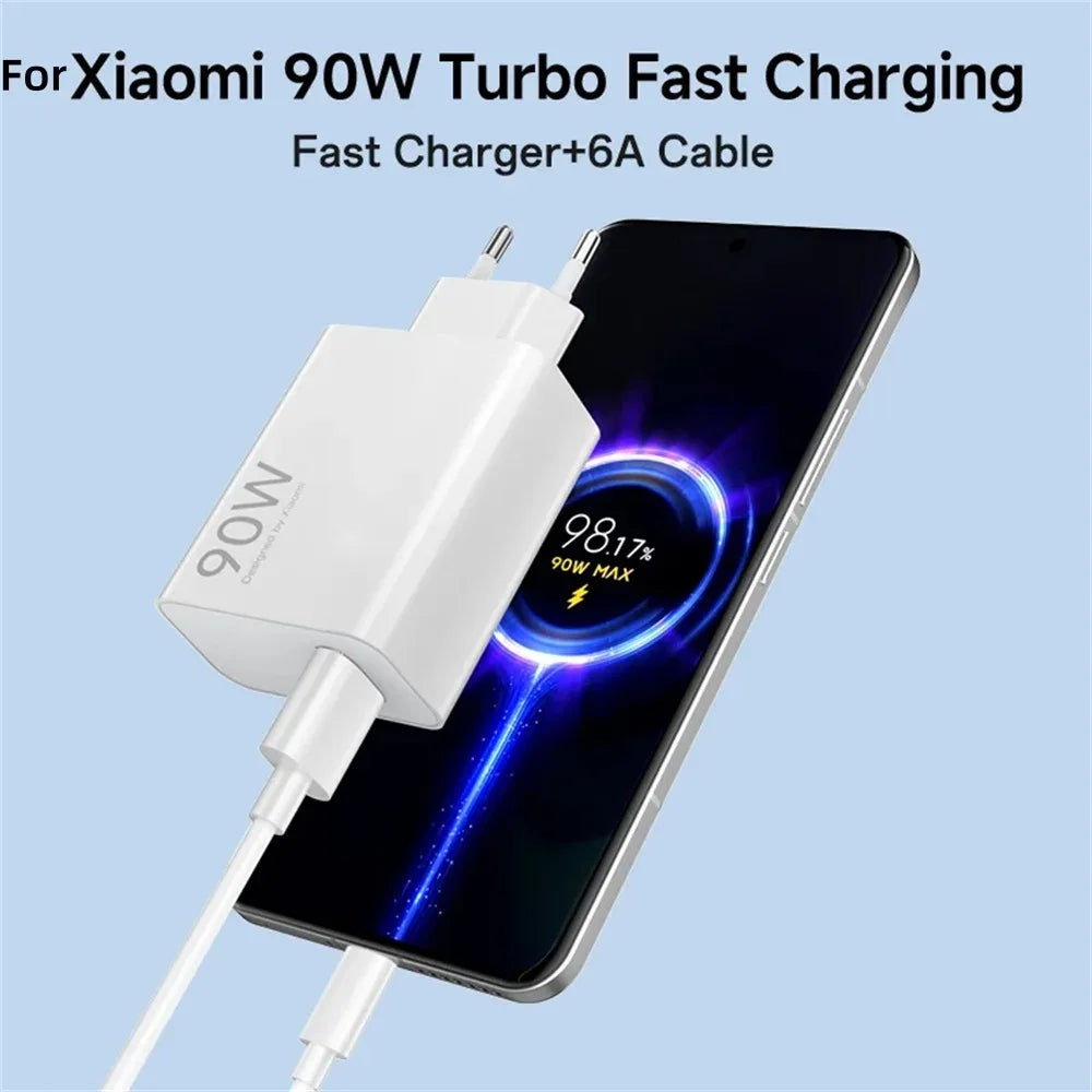 90W Fast Charger For Universal USB Charging Power Adapter USB To Type C Quick Charging Cable Accessories Wall USB Charger
