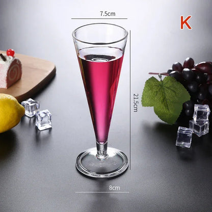 Acrylic Cocktail Cup Unbreakable Wine Glass Home Wedding Party Bar Goblet Red Juice Wine Drinking Glasses Bar Tools