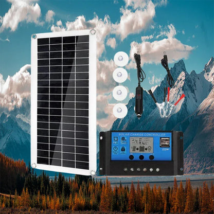 40W Solar Panel 12V/18V Solar Cell 10A-100A Controller Solar Plate Kit For Phone RV Car Caravan Home Camping Outdoor Battery
