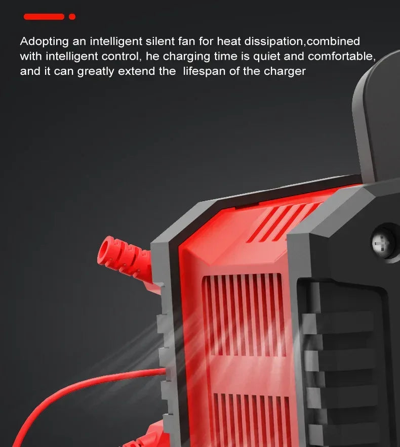 Portable 20A/10A Car Battery Charger 12V 24V Automatic Motorcycle Truck AGM LiFePO4 Lead Acid Start Stop Battery with Repair