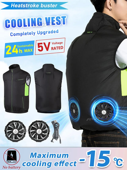 2026 Must-have Fan Vest Wearable Cooling vest Air-conditioned Clothes Breathable for Daily Commute Hiking Fishing Camping