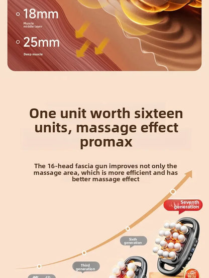 Brand high-end 16-head fascia gun multi-head massager, waist and back muscles deep relaxation 16-head massager