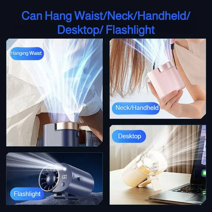 Outdoor Portable Small Fan Long Range High Wind Usb Charging Hanging Waist Fan Cooling Portable Fan