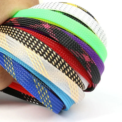 1~50M PET Braid Sleeve High Density 8mm Insulated Expandable Braided Wires Organizer Cable Wrapping Sheath Protector
