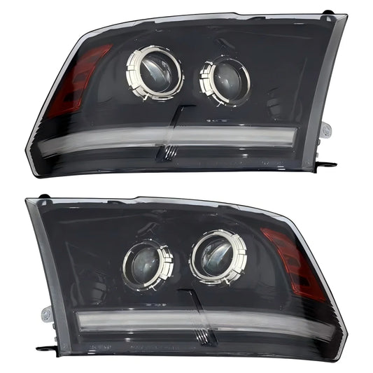 1pcs Full LED Headlight Fit for 2009-2018 Dodge Ram 1500 2500 3500 Sequential Turn Signal&DRL Headlights by PDG ibma