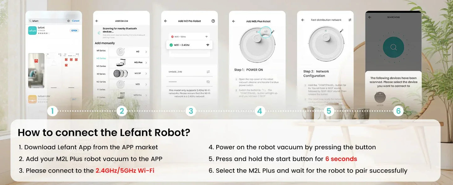 LEFANT M2L Plus Robot Vacuum Cleaner with Mapping, 6000Pa Suction, Emptying Station, Automatic Washing and Drying, DTOF Laser