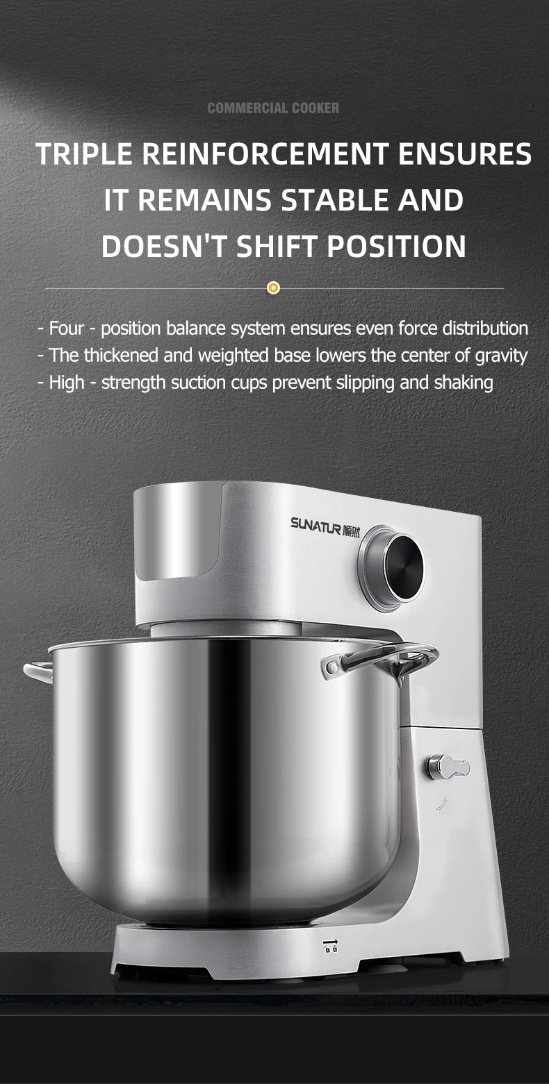 SUNATUR 16L Stand Mixer 2200w electric kitchen blender Commercial Food processor Large capacity Two kneading hooks dough mixer