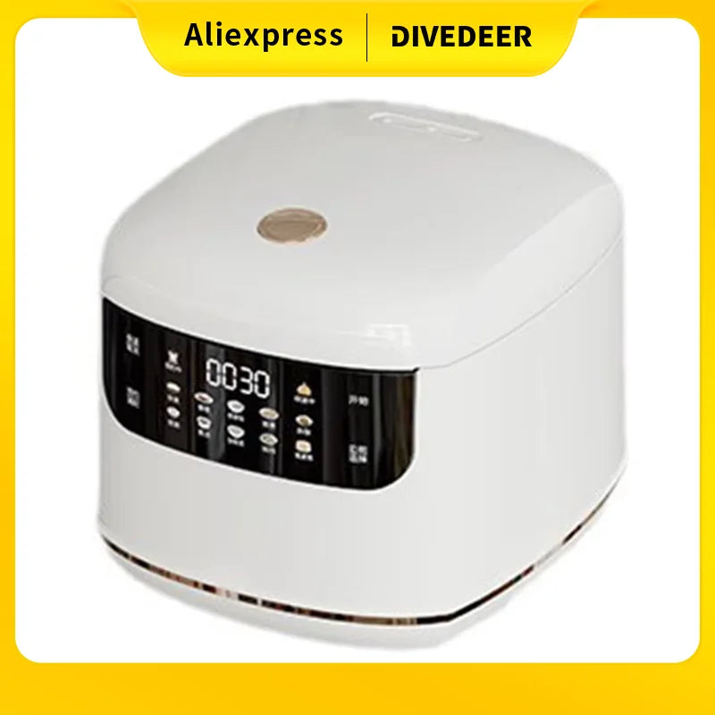 DIVEDEER 2L Electric Rice Cooker Non-stick Pot Smart Features Reservation Keep Warm Functions Perfect for 1-2 Person Households