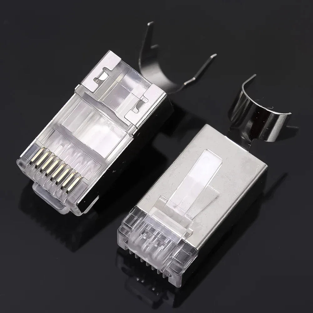 50/1PACK Connectors Pass Through Modular Plug CAT6 CAT7 CAT5 Ethernet Cable Shielded Connectors for RJ45 Net Pass Through Plugs
