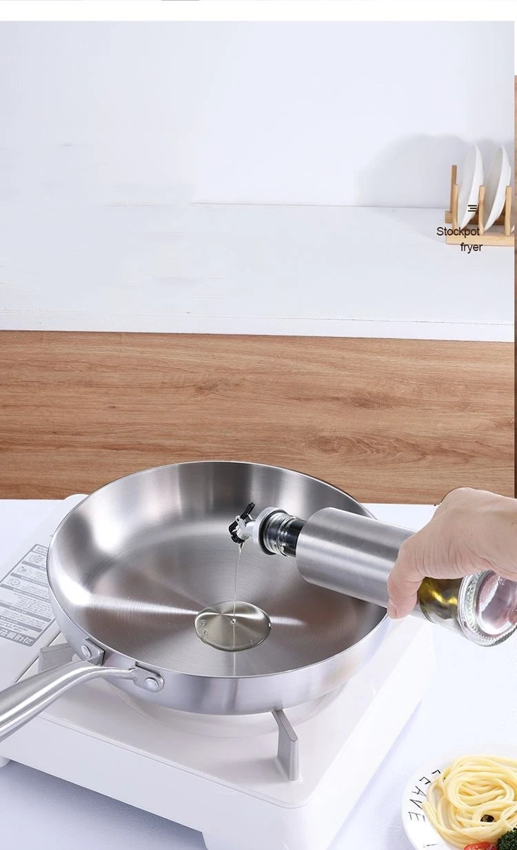 304 stainless steel frying pan, non stick pan, steak pan, suitable for gas stoves and induction cookers, uncoated kitchen utensi