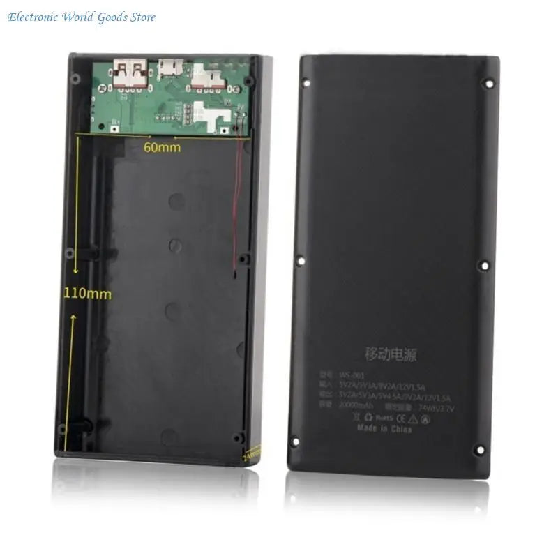 PowerBanks Casing Kit 20000mAh Mobile Chargers Builts in Cable PD22.5W Quick Charging LCD Display Shell